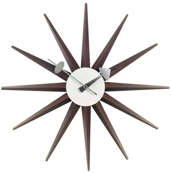 Vitra Sunburst Clock Uhr Walnuss