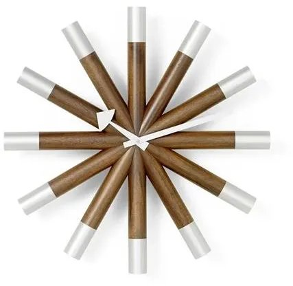 Vitra Wheel Clock Uhr Walnuss/Aluminium