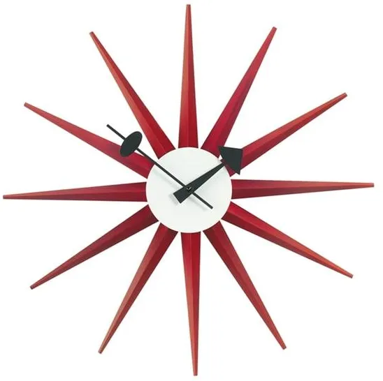 Vitra Sunburst Clock Uhr Rot