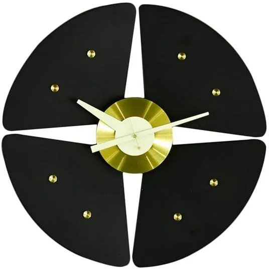 Vitra Petal Clock Uhr Schwarz/Messing