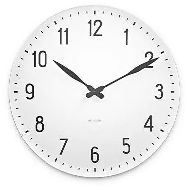 Arne Jacobsen Station Wanduhr - Ø:16 cm - Weiß/Schwarz
